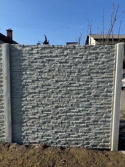 Slovenské betónové ploty aj s montážou len 79€/BM- Bardejov