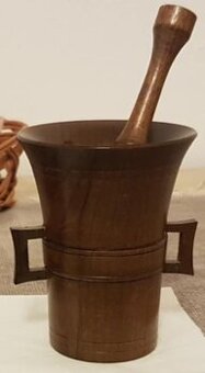 Drevený mažiar - dekorácia