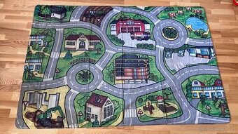Teplý a jemný detský koberec s autodráhami