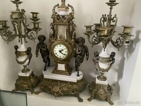 Stary mosadzny hodinovy set