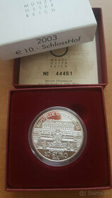 Strieborná minca Rakúsko - 10 € Schlosshof proof (2003)