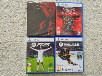 AC Shadows + steelbook, NHL 25, FC 25 ps5