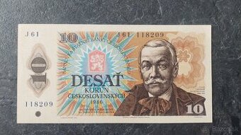 10 Kčs 1986, stav N (UNC) - 1