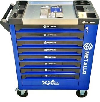Dielenský vozík METALLO PRO s náradím – 8 zásuviek / komple