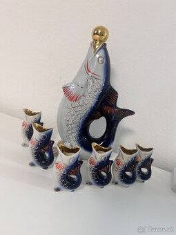 Retro keramická sada “Ryba” (karafa+poháriky)