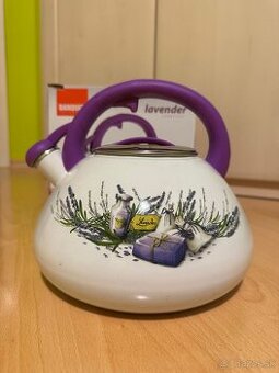 BANQUET Kanvica smaltovaná pískacia LAVENDER 3 l