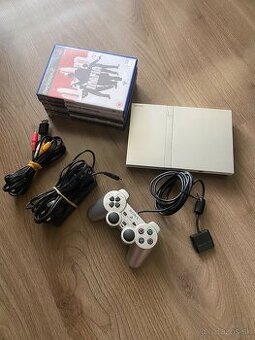 Ps2 slim silver + 6 hier