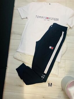 Bielo cierna teplakova suprava Tommy hilfiger