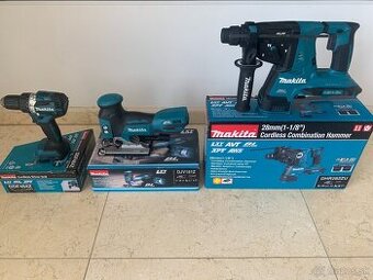 Makita LXT vrtacie kladivo (2x18V), jigsaw, skrutkovac