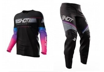 atv enduro sx detský dres nohavice shot čierny farebný