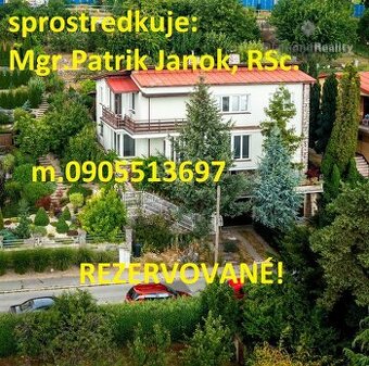 REZERVOVANÉ  Predaj RD sprostredkuje realitný maklér Patrik