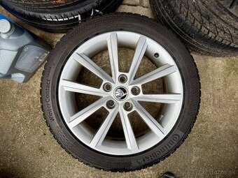 5x112 R17 original SKODA Octavia 3 TERON + zimné pneu 7-8mm - 1