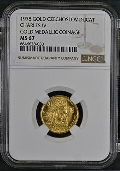 1 dukáty Karel IV 1978 v ms67, 1979, 1981 v ms68