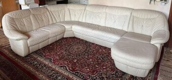 Světlá kožená sedačka do Účka, 4979