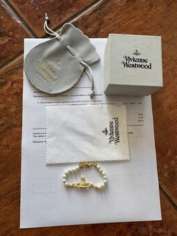 Vivienne westwood malý zlatý perlový náramok