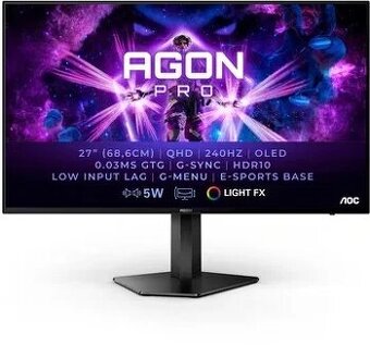 AOC AG276QZD OLED 27" Gaming monitor -ZARUKA- QHD, 240 Hz