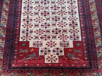 ⭐Hodvábny perzský ručne viazaný Kashmir 199x99 cm ⭐