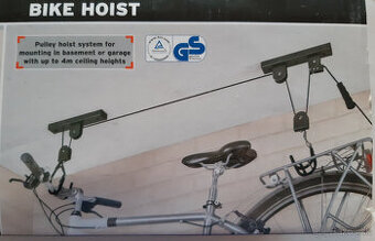 Zdvihak / drziak / kladkostroj bicyklov na strop miestnosti