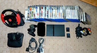 Predám - Sony  PlayStation 2 SLIM PS2 + 33 rôznych Hier