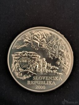 Strieborná minca 500 SK Samuel Mikovíni r. 2000