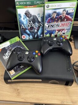 Xbox 360 Elite + 2 ovládače + 3 hry