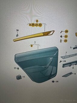 Brusená lišta s ambientným podsvieteným Škoda Kodiak 2017->