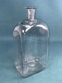 Starožitná fľaša na pálenku Plosk s natavovaným hrdlom