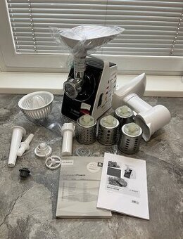 Mlynček na mäso Bosch MFW3850B strúhač, odšťavovač