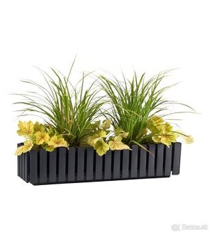 Antracitový črepník - kvetináč dĺžka 74,5 cm
