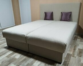 bezova manzelska postel 160x195x50 cm