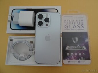 iPhone 14 PRO 128GB SILVER - ZÁRUKA 1 ROK - VELMI DOBRY STAV