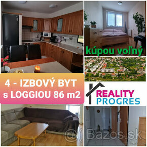 NA PREDAJ 4 IZBOVÝ BYT S LOGGIOU 86m2 PRI MLYNE -KÚPOU VOĽNÝ