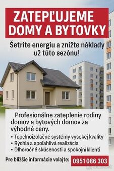 Zateplenie a rekonštrukcie domov a bytoviek – TV, MI. KE