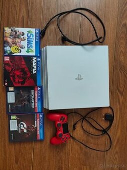 PS4 Pro biele 1TB + hry