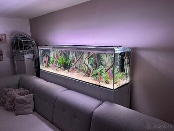 Predám Akvarium 360l+kovova skrinka