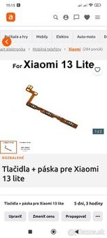 Xiaomi 13 Lite Tlačidla + páska