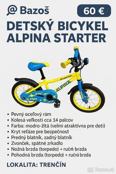 Detský bicykel ALPINA STARTER