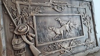 Drevený obraz Poľovnícke motívy 80×50cm