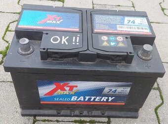 Zánovná batéria XT 74Ah/680A (1x použ.)otestovaná,skladovaná