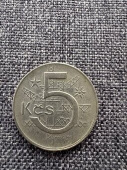 5 korún Československo 1974, variant B