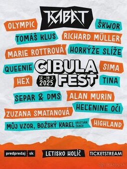 Vstupenky - permanentky 2 ks na 3 dni CIBULA FEST 2025