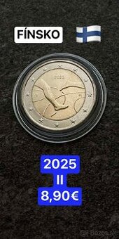 Pamätné dvojeurové mince Fínsko 2025 - NOVINKA