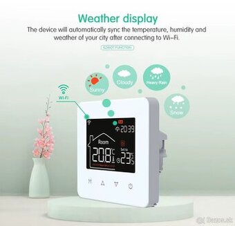 Smart thermostat kúrenia čierny