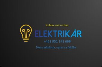 Elektrikár. Oprava, nova inštalácia