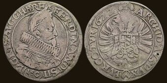 Ferdinand II.- Kiprový Tolar o 150 krejcarech 16ZZ Wien