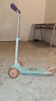 Detská kolobežka B1 500 3 kolieska bielo-mentolová