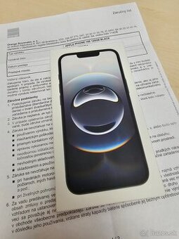 Apple iPhone 16e 128GB, Black - NOVÝ neotvorený