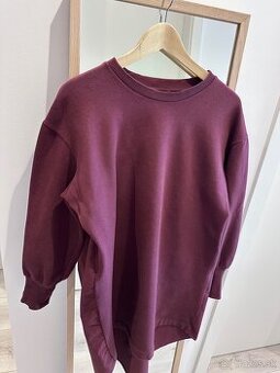 Damske mikinove burgundy saty ZARA