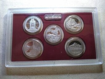8x Strieborných proof sád "America the Beautiful" 2010-201