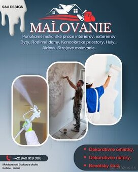 Maliarske práce, Airless, Dekoračné omietky, Benátsky štuk